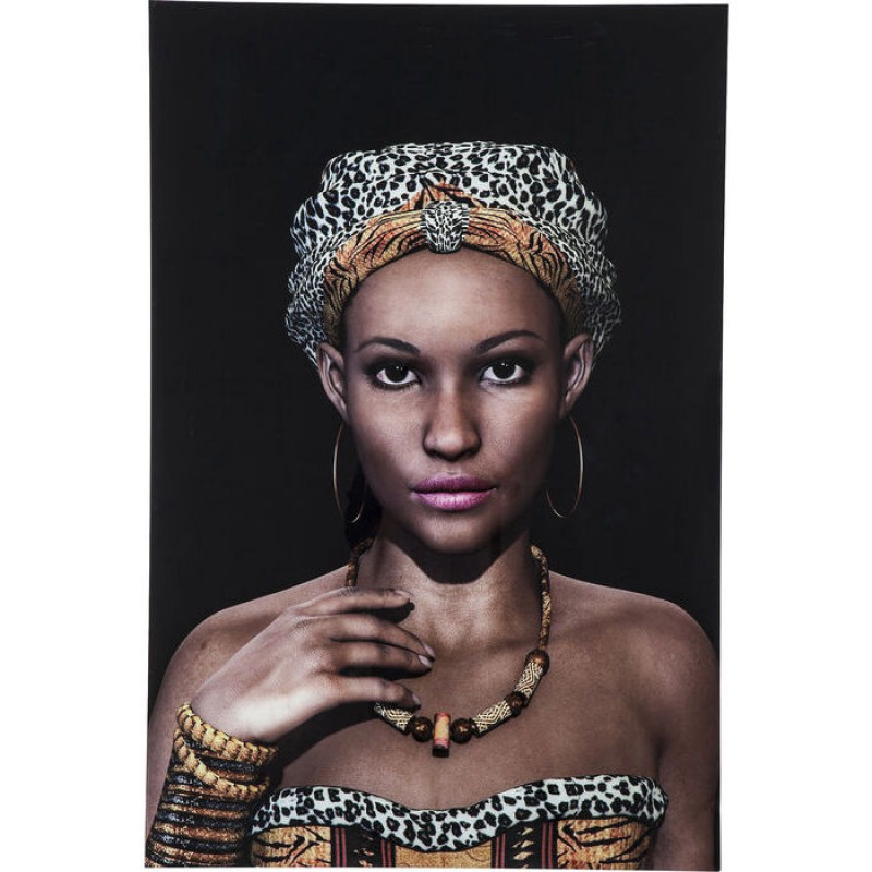 Picture Glass African Queen Face 80x120cm